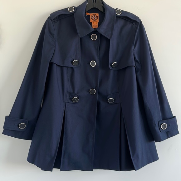 Tory Burch Jackets & Blazers - Tory Burch | Navy Button Down Short Trench